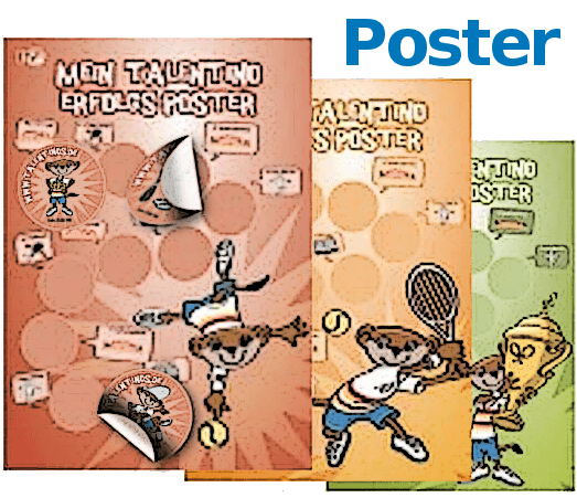 talentiono - Erfolgsposter talentinos - 3 Lernstufen- Tenniserfolg sichtbar machen