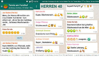 Chatverlauf zum Aufstieg der Herren 40