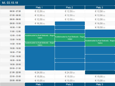 Belegungsplan - Halle - 3. Okt.