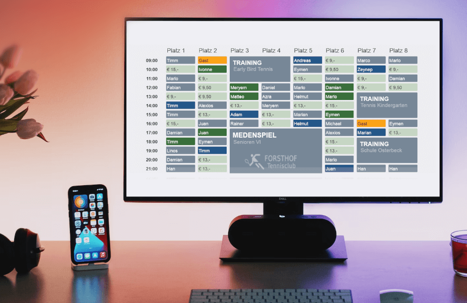 Terminplan Ansicht - mobile