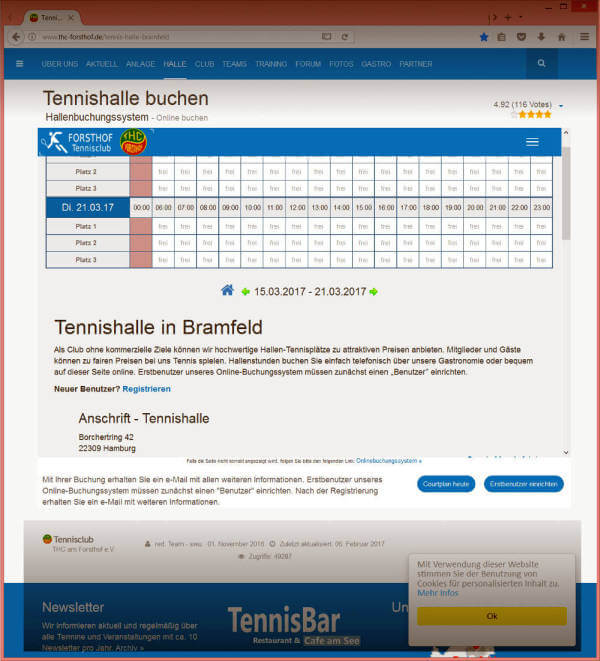 Screenshot Reservierungssystem: Alle wichtigen Informationen für den Bucher